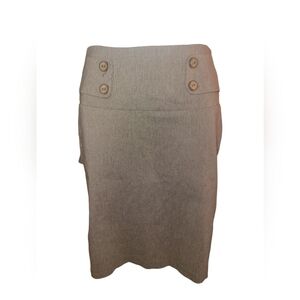 Brown Knee-Length Pencil Skirt